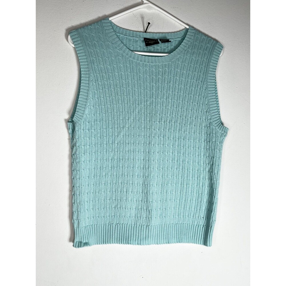 B. Moss womens xl blue sweater cable knit vest
